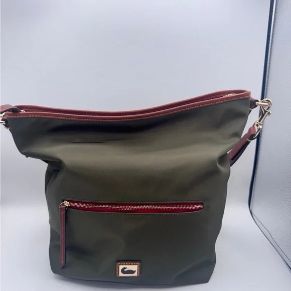 Dooney & Bourke Olive and Brown Shoulder Bag - Picture 2 of 7